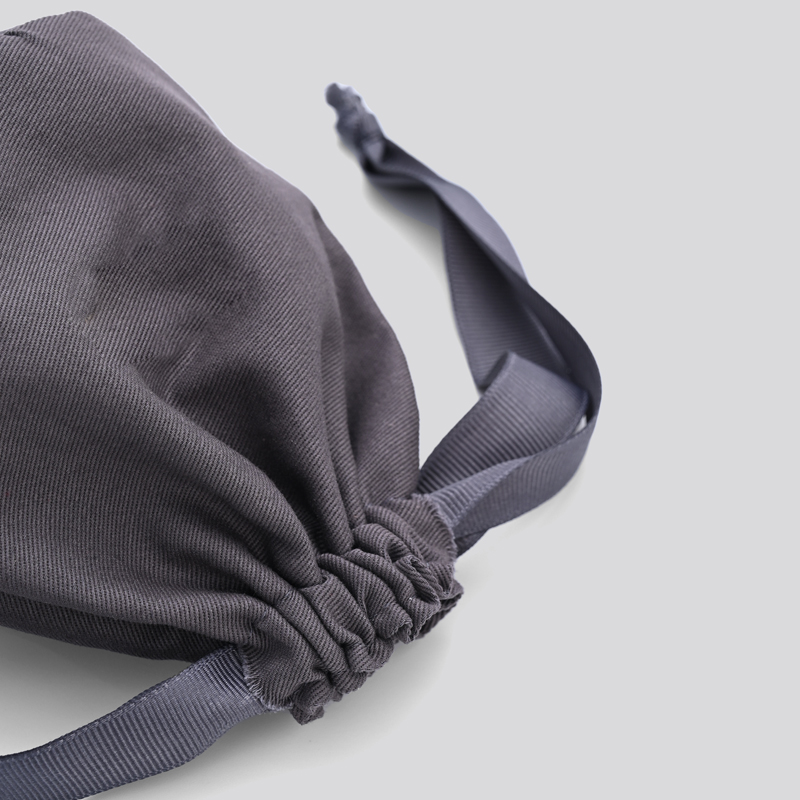 FANXI new arrival custom gray cloth bags with ribbon for jewelry packaging