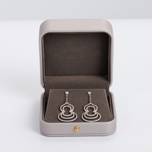 custom logo &amp; colour leather jewelry packaging box with velvet inside