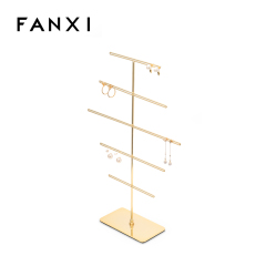 FANXI New arrival elegant design golden metal display rack for earrings