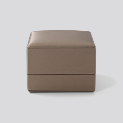 Accept custom logo brown pu leather outside microfiber inside jewelry pendant box