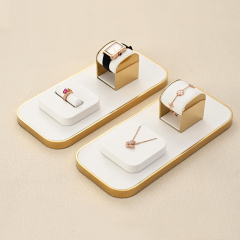 FANXI TT198 luxury design jewelry store white pu leather jewelry display set