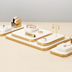 FANXI TT198 luxury design jewelry store white pu leather jewelry display set