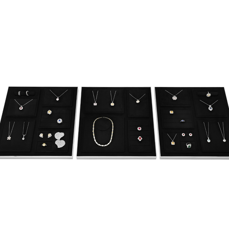 FANXI TT209 Original design accept custom black microfiber jewelry display sets for display counter