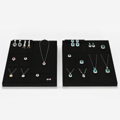 FANXI TT203 new fashion black microfiber jewelry display tray jewelry display sets for retail store