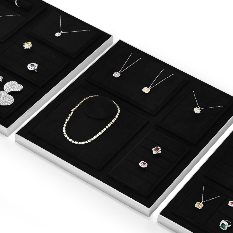 FANXI TT209 Original design accept custom black microfiber jewelry display sets for display counter