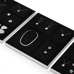 FANXI TT209 Original design accept custom black microfiber jewelry display sets for display counter