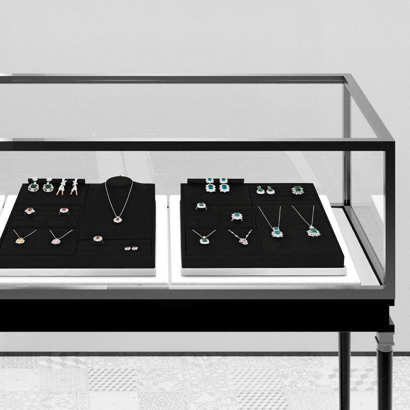 FANXI TT203 new fashion black microfiber jewelry display tray jewelry display sets for retail store