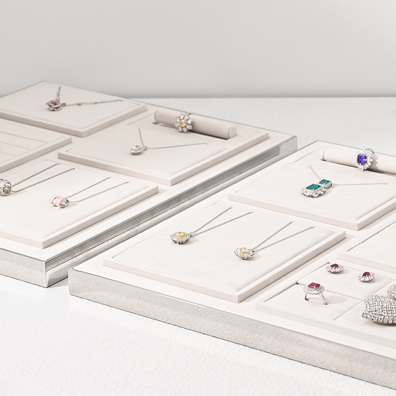 FANXI TT206 Jewelry Display Tray For Bracelet Necklace Ring Exhibitor jewelry organizer Custom Microfiber jewelry tray