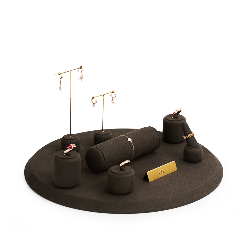 FANXI New design TT092 brown microfiber jewelry display set