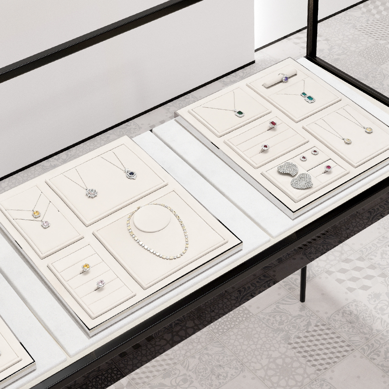 FANXI TT206 Jewelry Display Tray For Bracelet Necklace Ring Exhibitor jewelry organizer Custom Microfiber jewelry tray