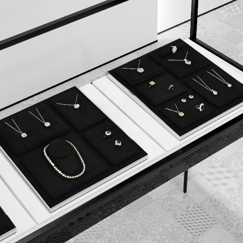 FANXI TT209 Original design accept custom black microfiber jewelry display sets for display counter