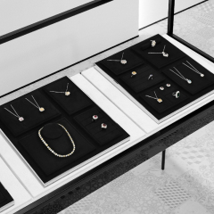 FANXI TT209 Original design accept custom black microfiber jewelry display sets for display counter