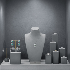 FANXI TT217 original design fashion gray pu leather full jewelry display set for display counter