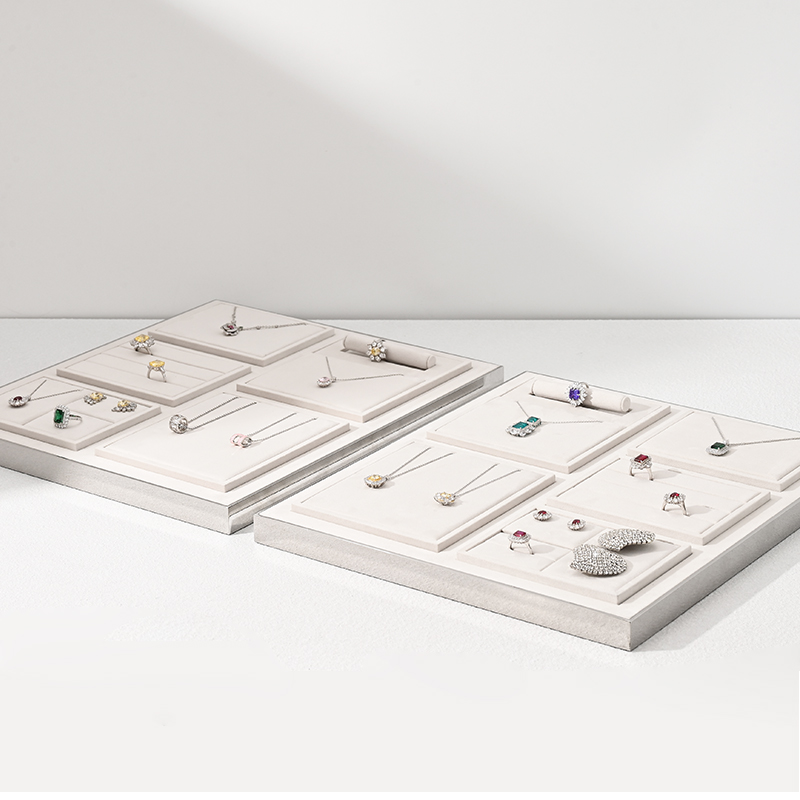 FANXI TT206 Jewelry Display Tray For Bracelet Necklace Ring Exhibitor jewelry organizer Custom Microfiber jewelry tray