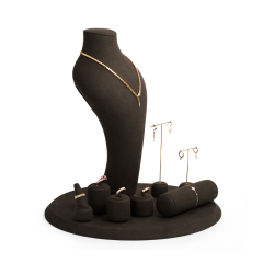 FANXI New design TT092 brown microfiber jewelry display set