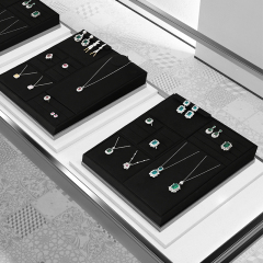 FANXI TT203 new fashion black microfiber jewelry display tray jewelry display sets for retail store