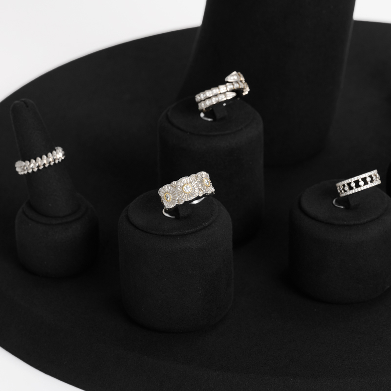 FANXI TT091 original design black microfiber jewelry display set for jewelry store