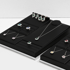 FANXI TT205 luxury jewellery packing black pu leather custom jewelry tray For fashion jewelry display