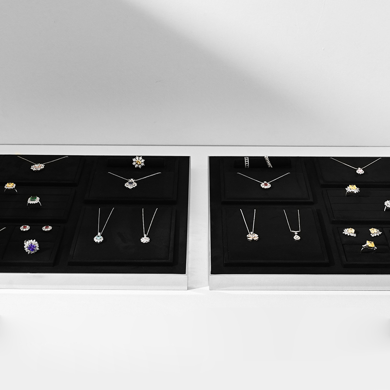 FANXI TT209 Original design accept custom black microfiber jewelry display sets for display counter