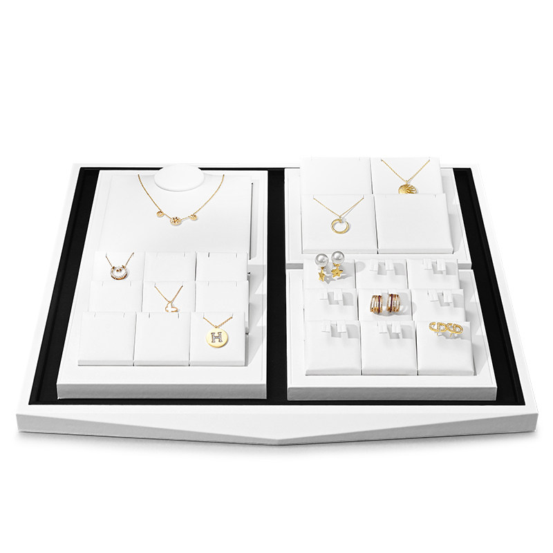 FANXI TT216 new arrival luxury pu leather jewelry display sets for ring,pendant,earrings bracelet