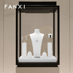 FANXI TT213 New arrival fashion elegant design pu leather jewelry display sets for jewelry store cabinet