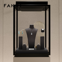 FANXI TT214 luxury popular pu leather jewelry display sets accept custom color