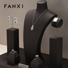 FANXI TT214 luxury popular pu leather jewelry display sets accept custom color