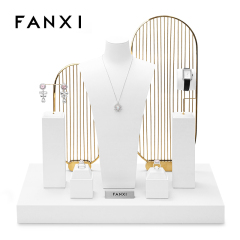 FANXI TT213 New arrival fashion elegant design pu leather jewelry display sets for jewelry store cabinet