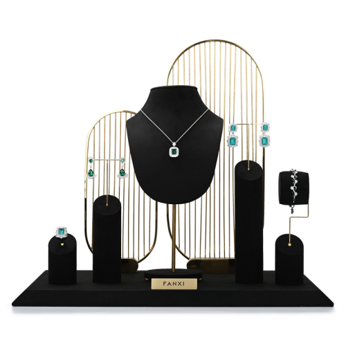 FANXI TT211 new arrival fashion design black microfiber jewelry display sets