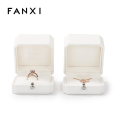New arrival custom design pu leather octagonal jewelry box for wedding rings pendants
