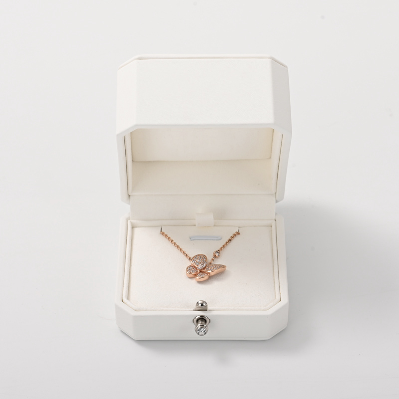 New arrival custom design pu leather octagonal jewelry box for wedding rings pendants