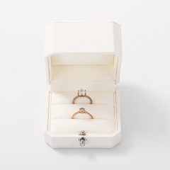 New arrival custom design pu leather octagonal jewelry box for wedding rings pendants