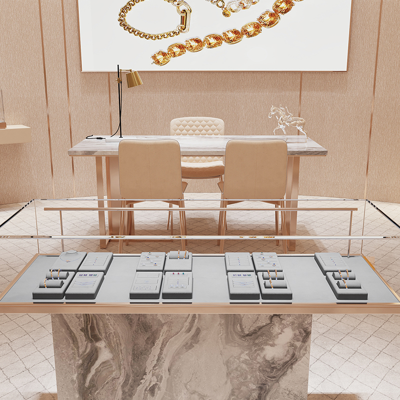 2023 New arrival FANXI TT238 light gray jewelry display sets with multi function for jewelry showcase