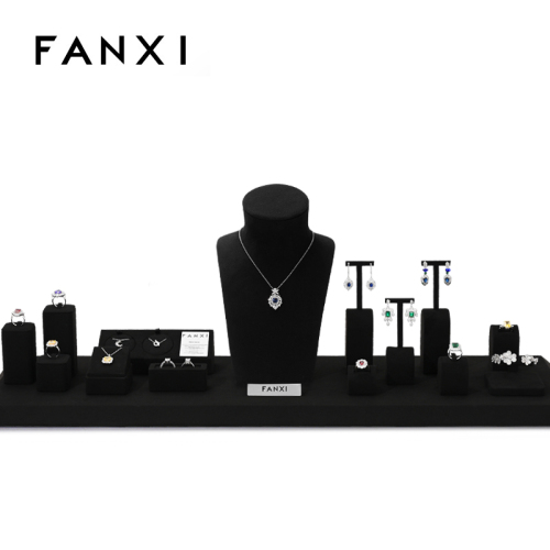 FANXI TT195 fashion design accept custom full set jewelry display sets for window showcase