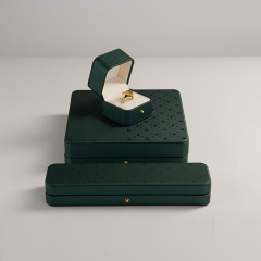 Accept custom pu leather jewelry box for ring long chain jewelry set box