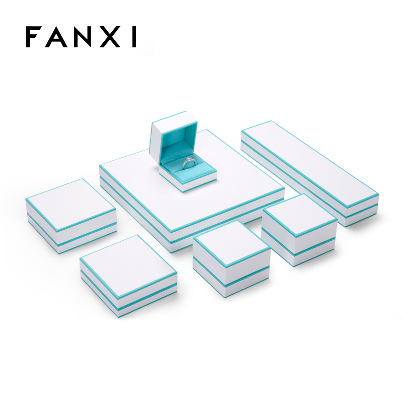 FANXI TC-H11202 white and blue elegant color matching full set jewelry boxes