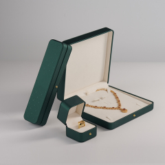 Accept custom pu leather jewelry box for ring long chain jewelry set box