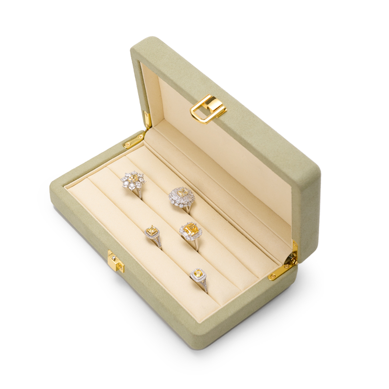 New custom design microfiber jewelry case for ring wooden jewelry ring case