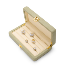 New custom design microfiber jewelry case for ring wooden jewelry ring case