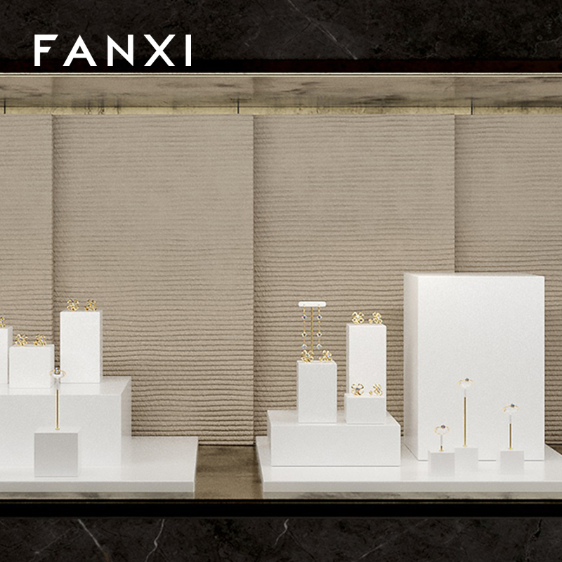 FANXI original design TT252 white spray painted jewelry display set for jewelry store