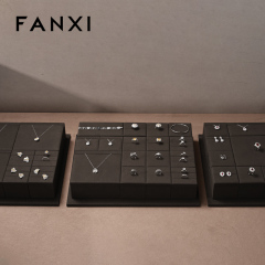 FANXI TT234 New Jewelry Display Set Luxury Showcase Tray Microfiber Display Jewelry Necklace Display