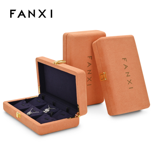 FANXI X046 orange color pu leather jewelry case for jewelry set