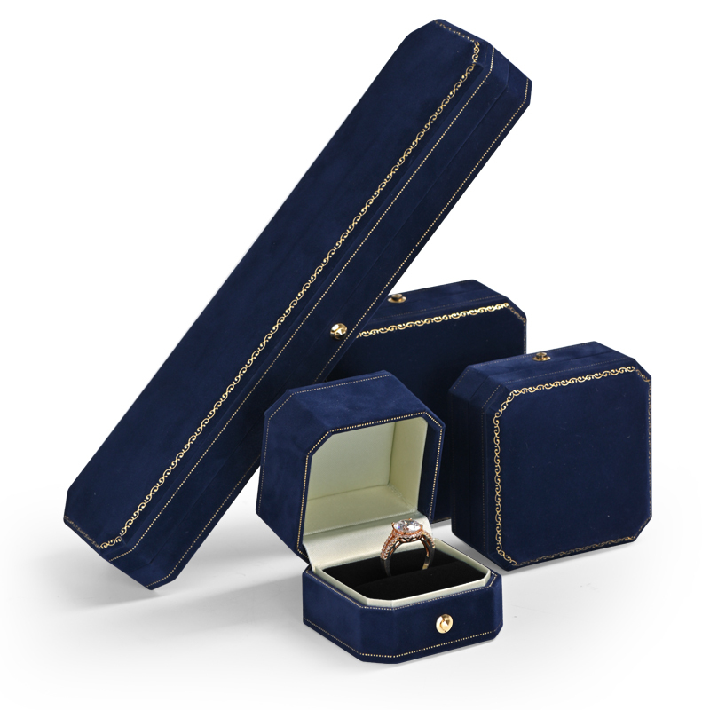 Octagonal shape custom jewelry boxes for rings pendant earrings bracelet long chain TC-H07901