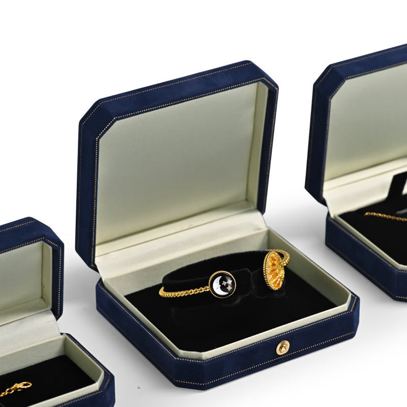 Octagonal shape custom jewelry boxes for rings pendant earrings bracelet long chain TC-H07901