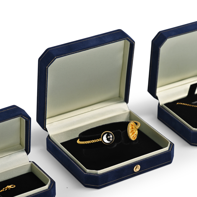 Octagonal shape custom jewelry boxes for rings pendant earrings bracelet long chain TC-H07901