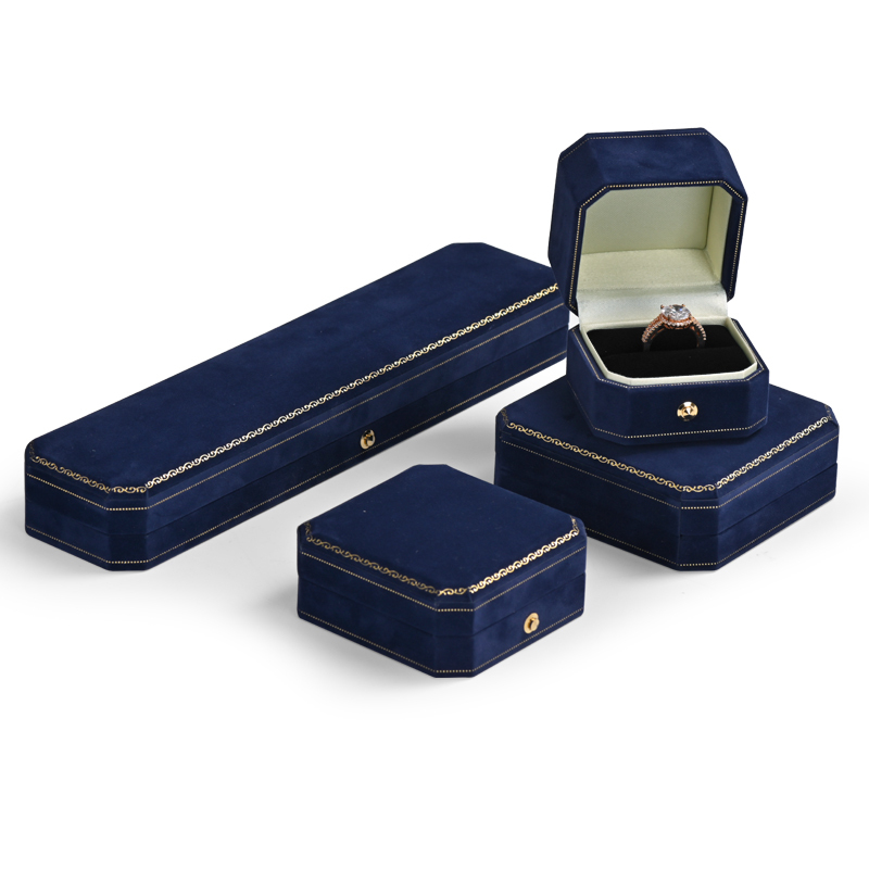 Octagonal shape custom jewelry boxes for rings pendant earrings bracelet long chain TC-H07901