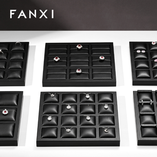 FANXI P140 Jewelry Display Tray For Bracelet Necklace Ring Exhibitor Organizer Custom Microfiber Jewelry Display