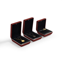 Wine red microfiber jewelry packing box with led light TC-H06003