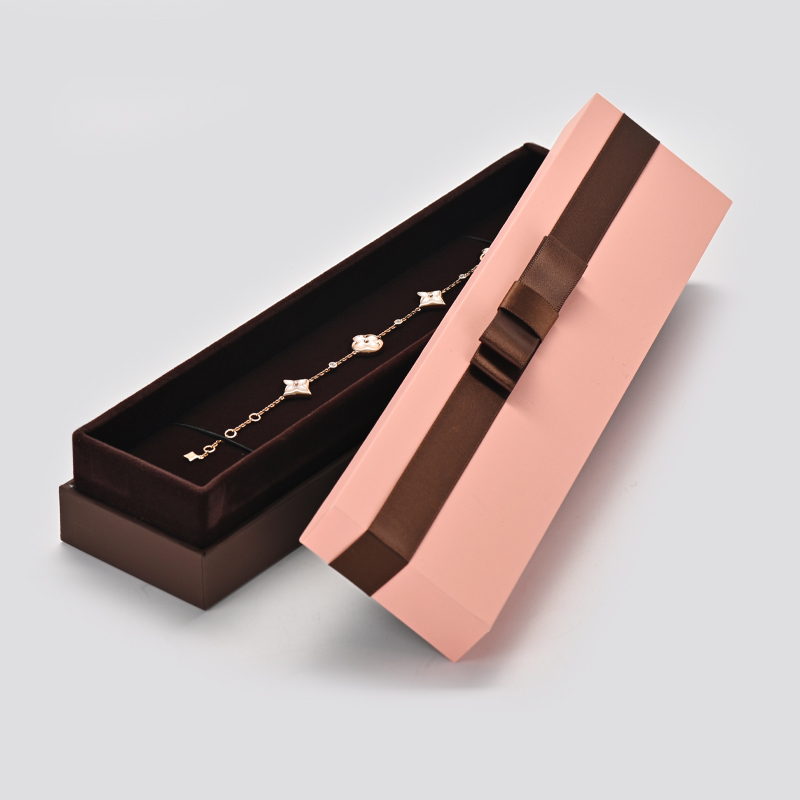 Accept custom logo jewelry package box with bow-knot