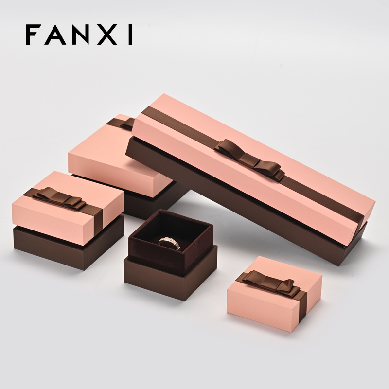 Accept custom logo jewelry package box with bow-knot